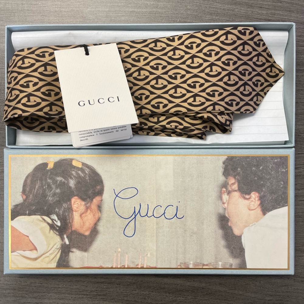 GUCCI MENS MULTICOLOR G PRINT TIE